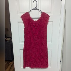 Diane Von Furstenberg Vibrant Pink Lace Dress